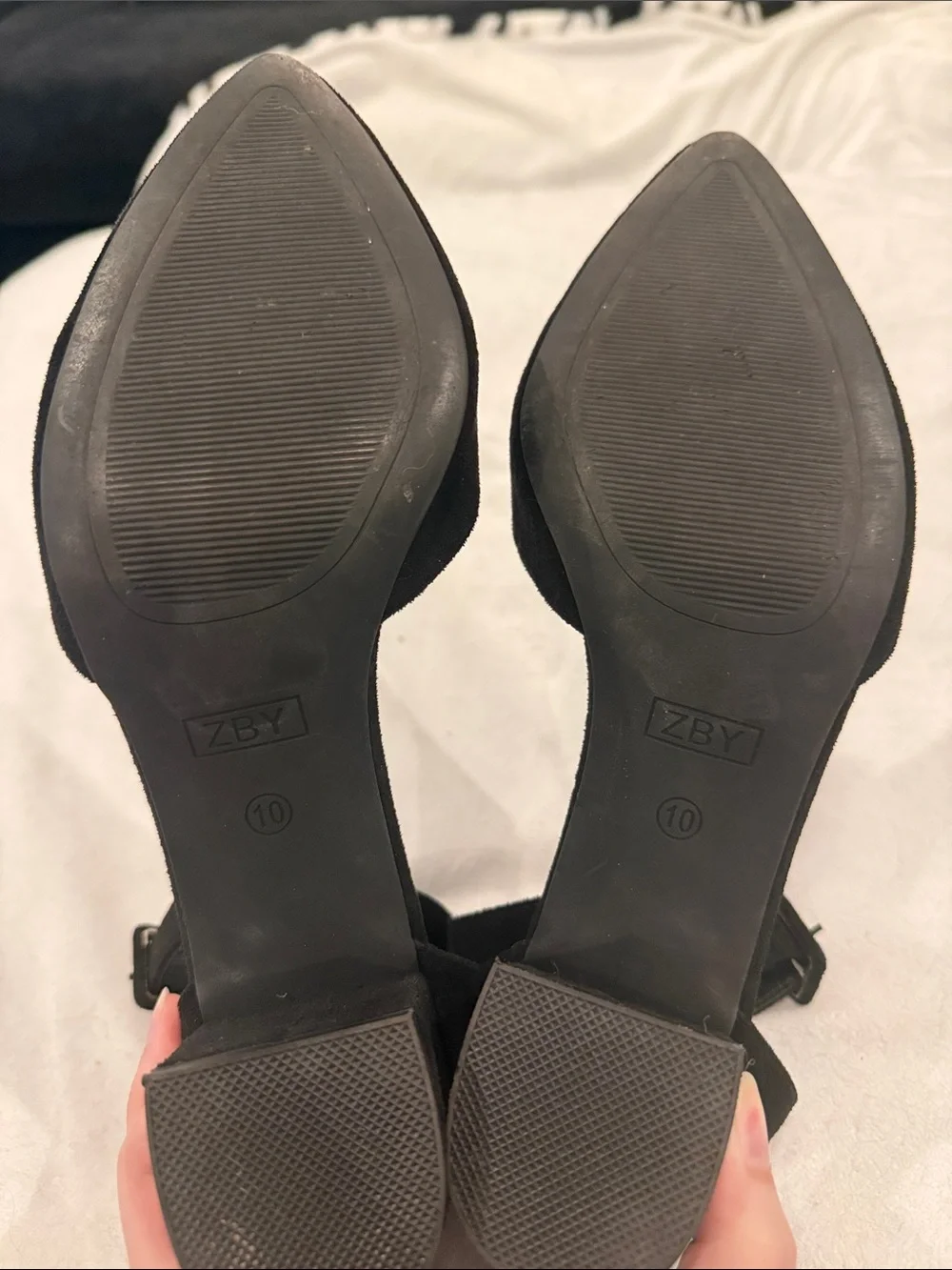 Black Ankle-Strap Pointed-Toe Women's Heels
